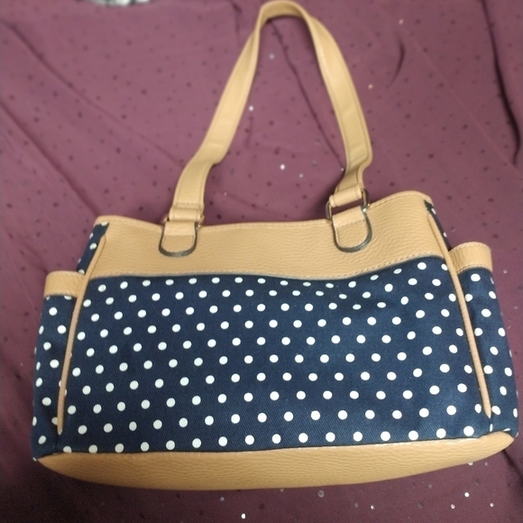 Boscov Navy Polka Dot Purse - Picture 4 of 5